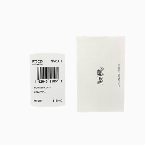 Coach Small Zip Around Wallet Multi Floral Print #F73025 Chalk Multi/Silver New - Picture 4 of 15